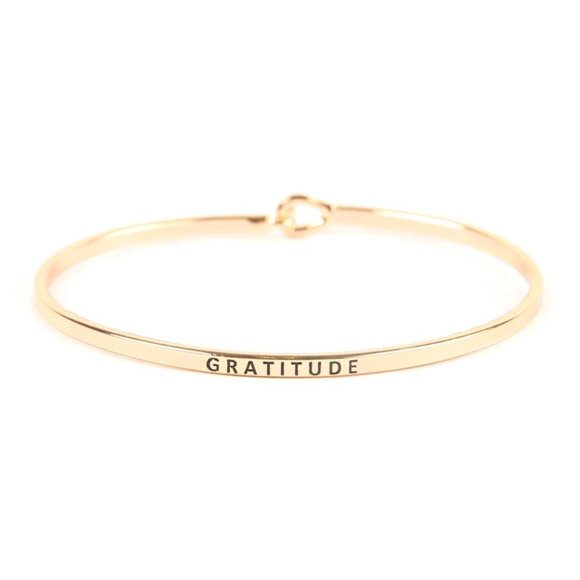 Fresh & Co Jewelry - NWT- "Gratitude" Bangle Bracelet, Gold Tone